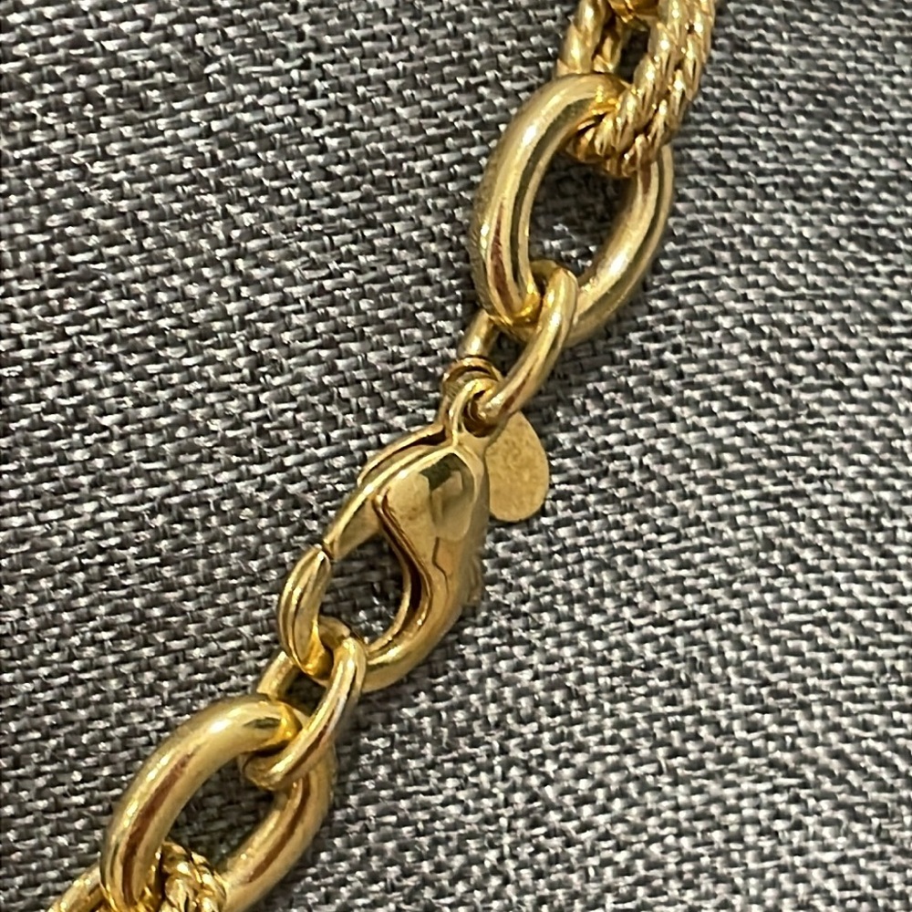 Milor Stainless Steel Gold-Tone Rope Link Chunky Necklace - Picture 9 of 16